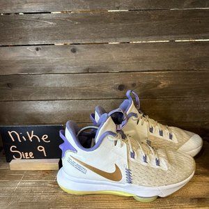 Mens Nike Lebron Witness 5 White Bronze Mid Basketball Shoes Sneakers Size‎ 9 M